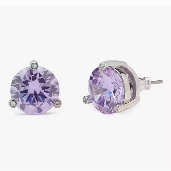 🔹️Kate spade 🔹️♠️ Rise And Shine Studs COLOR: LIGHT AMETHYST/SILVER - Picture 1 of 6